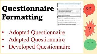 How to Format Questionnaire