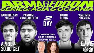 Daniil Dubov vs Vladimir Kramnik Karthikeyan Murali vs Parham Maghsoodloo  Day 2 Armageddon Series