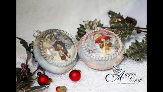 Decoupage Tutorial - Two Christmas Medallions with Mouldings - DIY