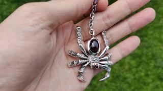 Sterling Silver Spider Pendant Necklace