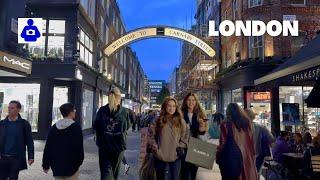 London Night Walk   MAYFAIR Oxford Street SOHO to Leicester Square  Central London Walking Tour