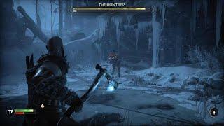 God of War Ragnarok PS5 The Huntress boss fight.  4k gameplay