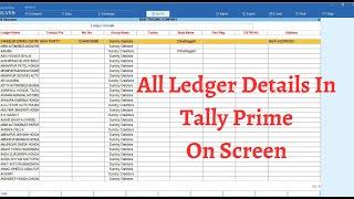 All Ledger Details In Tally Prime