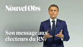 Emmanuel Macron sadresse aux électeurs du Rassemblement national