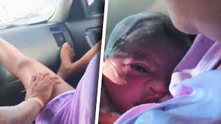 Woman Delivers Baby in Car With 3 Kids in Back Seat