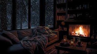 Overcome stress with a winter wonderland  Sleep relax with the sound of the fireplace  snow storm