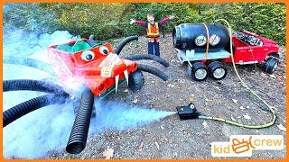 Halloween bug control truck shrinks kids ride on monster truck spider. Educational  Kid Crew