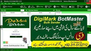 Bulk WhatsApp Message Sender Download 100% Free for Life-Time  DigiMark BotMaster Download Free