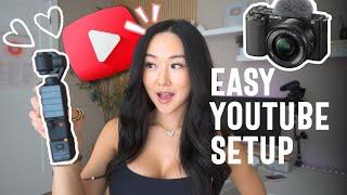 The BEST YouTube Setup for 2024  SIMPLE AND EASY - Camera Audio Lighting and more