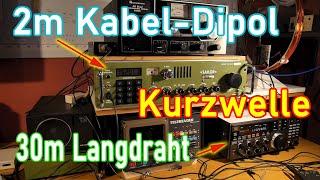 2 Meter Dipol ► Lautsprecherkabel ► Kurzwelle ► Sailor R1119 ► NRD-525 ► VergleichTest Langdraht