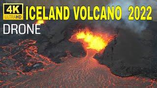 New Iceland Volcano seen from Drone on 12.08.22  4k