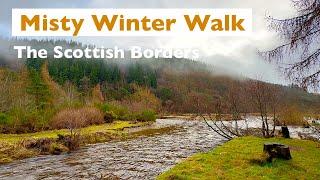 A Misty Winter Walk in The Scottish Borders - Along Leithen Water to The River Tweed Innerleithen