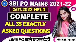 SBI PO Mains 2022 Quant Memory Based Complete Paper  IBPS PO Mains 2022  By Minakshi Maam