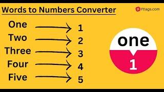 Words to Numbers Converter  Free Online Word to Number Converter