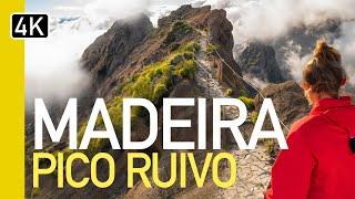 Hiking Pico Ruivo - Madeiras Highest Peak  A 4K Natural Sound Walking Tour