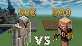 500 Iron Golems Vs 500 Piglin Brutes  Minecraft 