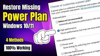 Enable Missing Power Plan in Windows 1011  Restore High & Ultimate Performance Power Plan