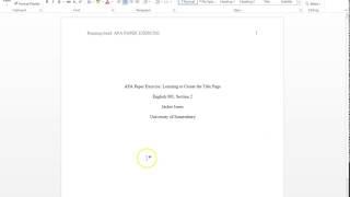 APA Formatting Part 1 - The Title Page - 6th EditionSimple