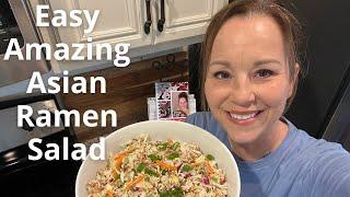 Easy Amazing Asian Ramen Salad  Simple side dish  What to make with ramen