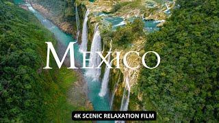 Flying Over Mexico 4K Scenic Relaxing video with Deep Piano Calming music