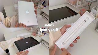 unboxing iPad 9th Gen silver 64 gb + Apple Pencil ️  cute cases camera&sound test