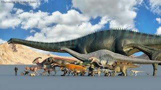 Dinosaur Size Comparison  3d Animation Comparison  Real Scale Comparison 60FPS