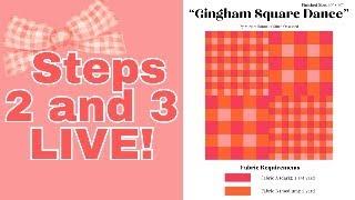 Gingham Square Dance Quilt Pattern Steps 2 & 3 More Pressing and Cutting