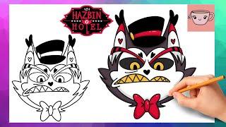 How To Draw Husk from Hazbin Hotel Head Icon  Easy Drawing Tutorial