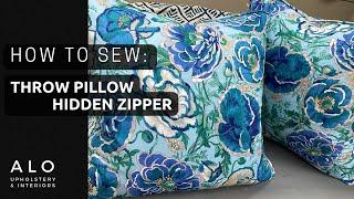 DIY HOW TO SEW THROW PILLOW WITH HIDDEN ZIPPER #DIY #HOWTOSEW #aloupholstery