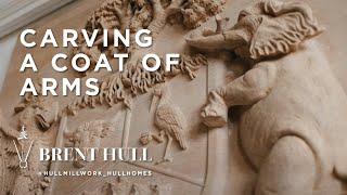 Carving a coat of arms. The master carver timelapse.