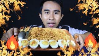 MUKBANG SEDERHANA  MIE KOREAN SPICY CHICKEN DAN TELUR REBUS 