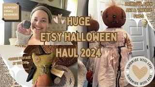 HUGE ETSY HALLOWEEN HAUL 2024  SUPPORTING SMALL BUSINESSES  PRIMITIVES & VINTAGE HALLOWEEN DECOR