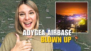 HUGE NIGHT ATTACK ON RUSSIA ADYGEA AIRBASE BLOWN UP Vlog 830 War in Ukraine