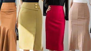 WOMEN SEXY PACKAGE HIP FRONT SPLIT PU LEATHER SKIRTS HIGH WAIST SKIRT FEMALE POCKETS NEW 2024