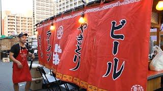 福岡の人気焼肉店が屋台を新規オープン！長浜ラーメン＆焼きラーメンが大人気【復活長浜屋台街】｜japanese street food