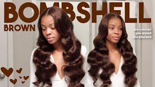 This BROWN BODY WAVE BABYYY .. Pre-Colored Wig Install  Ft. AliPearl Hair 