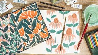 New Course Floral Patterns in Gouache Sketchbook Practice & Illustration trailer