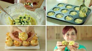 MUFFINS SALATI zucchine e Provola Ricetta Facile - Savoury Muffin with Zucchini and Provolone Recipe