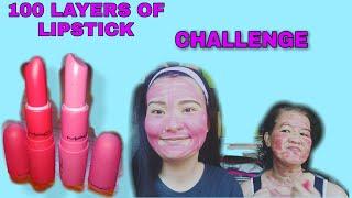 100 LAYERS OF LIPSTICK CHALLENGE NAPUTOL AND MY DUMAAN