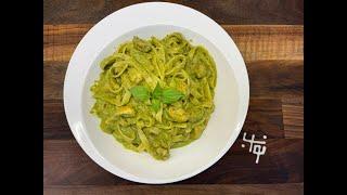 فوتوچینی با سس ریحون و قارچ به همراه نواب - fettuccine with basil and mushroom sauce by navab