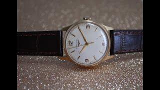 1961 Longines mens vintage 9k gold watch with calibre 12.68ZS movement