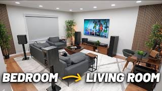 Modern Living Room Tech Setup Tour & Transformation 2024