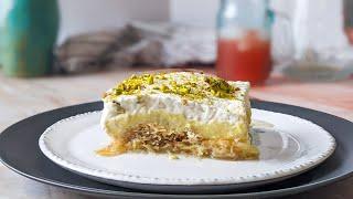 Ekmek Kataifi - Custard With Shredded Phyllo Pastry  Εκμέκ Καταΐφι