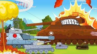 Cartoon about battle 45 MIN full movie. Tank for kids. Monster Truck VS tank.