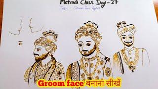 Free Basic to Bridal Mehndi Class Day 27  Groom face mehndi designs  Mehndi class