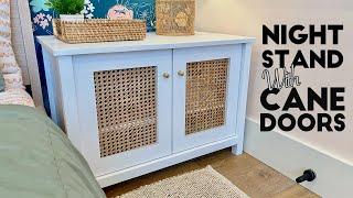 Simple Nightstand with Cane Doors