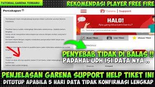 PENJELASAN GARENA SUPPORT HELP TIKET INI AKAN DITUTUP APABILA 5 HARI DATA TIDAK KONFIRMASI LENGKAP