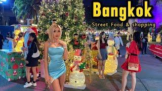 24 MINUTES EXPLORING BANGKOKS BEST NIGHT MARKET - THAI STREET FOOD AND SOUVENIR SHOPPING BUFFETS 4K