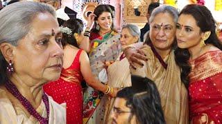 Jaya BachchanShweta Bachchan Meet Rani Mukherji At North Bombay Sarbojanin Durga Puja 2024