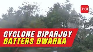 Cyclone Biparjoy impact Heavy rain strong winds batter Dwarka in Gujarat  Live Updates